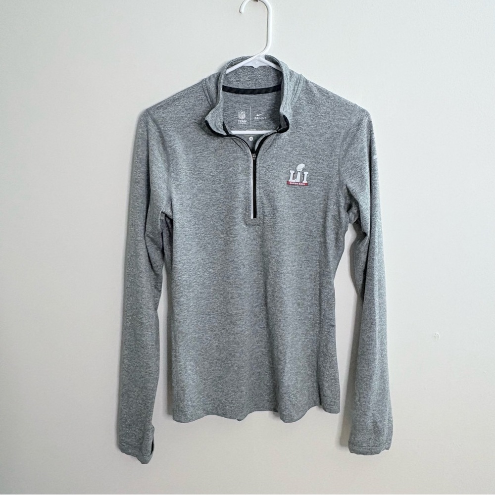 NFL Nike Women's Small Gray Long Sleeve Top Super Bowl L1 Texas 2018 Patriots q7